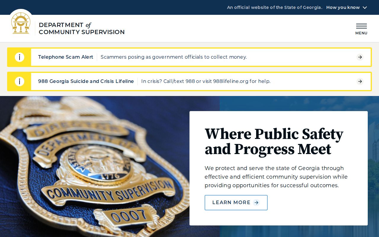Georgia Department of Community Supervision official homepage