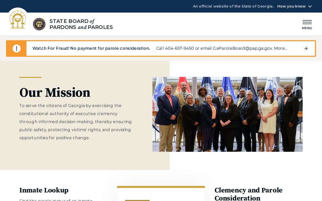 Georgia State Board of Pardons and Paroles official homepage