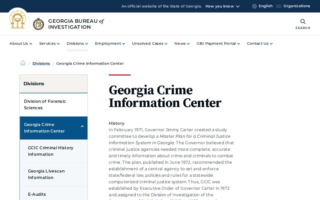 Georgia Crime Information Center official system overview